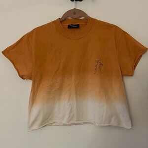 THE KOOPLES There Will Still Be You And Me Tie Dye Crop Tee Shirt Sz Small